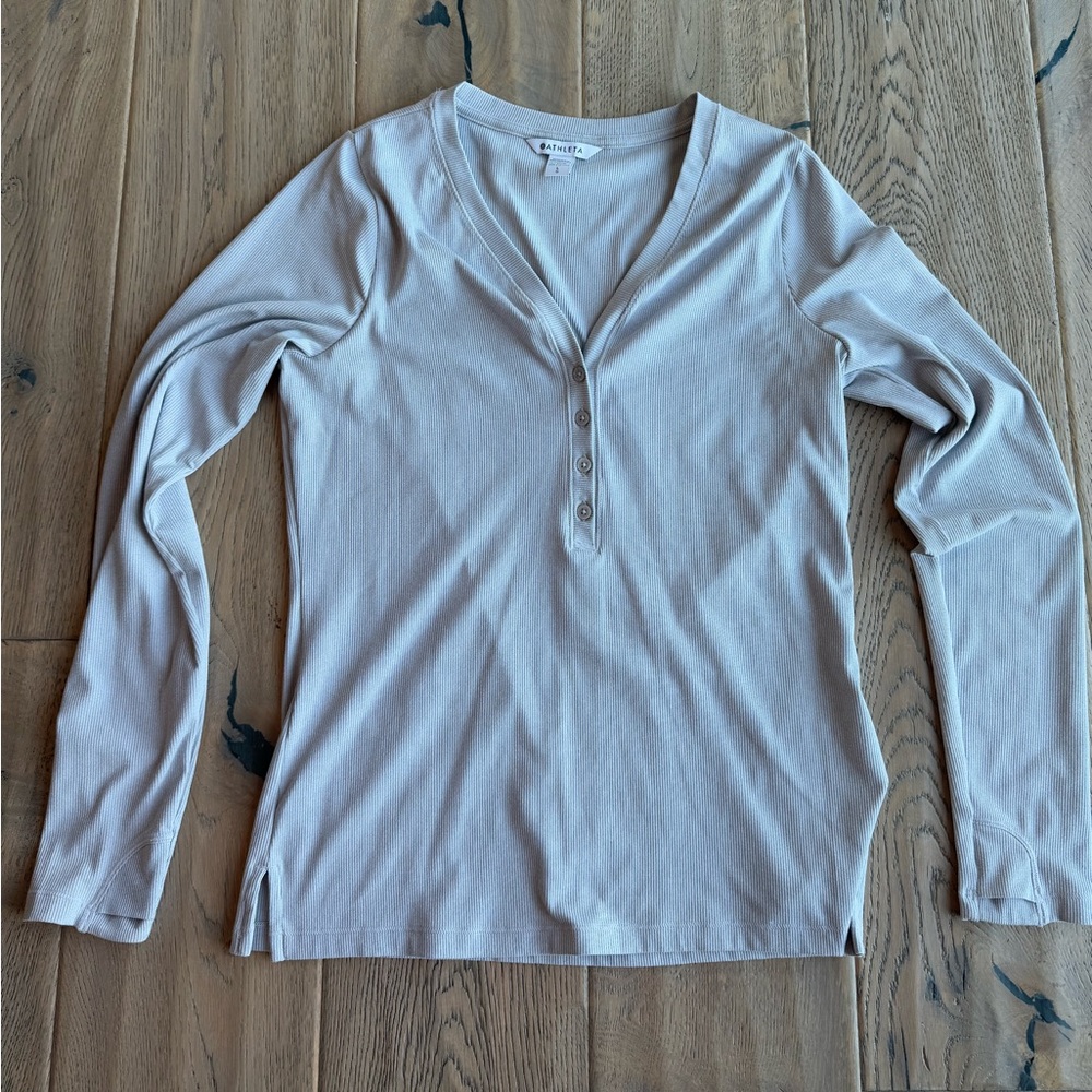 Athleta Heather Gray Henley
